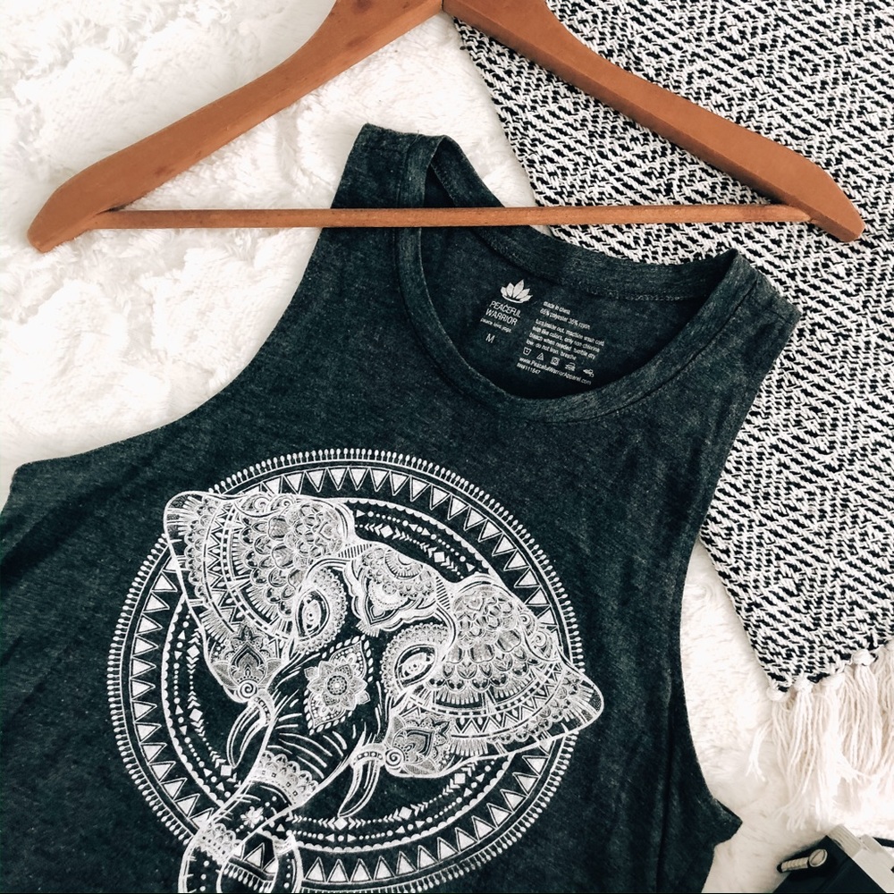 🌻Peaceful Warrior Elephant graphic tank